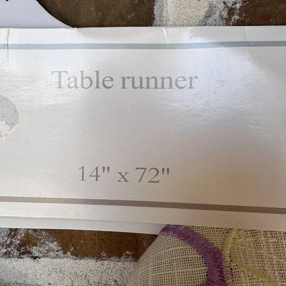 Mera Linens Table Runner Cut Out Spring Butterflies Flowers Easter Eggs 14"x 72" - Picture 6 of 7